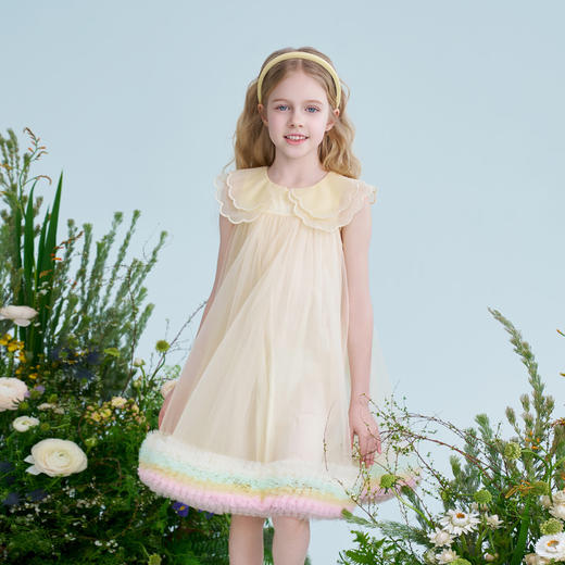 mettekids儿童连衣裙2025夏季新款女童礼服中大童网纱气质公主裙 商品图1