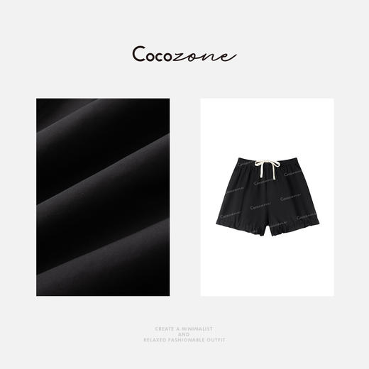 COCO ZONE 刘一一  花苞设计居家慵懒风休闲松紧腰短裤CD2A0837 商品图2