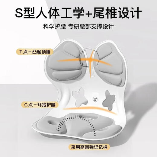【多样屋专柜】西屋护腰矫姿坐姿椅 人体工学久坐神器靠背腰部支撑托办公室 绅士灰 商品图1