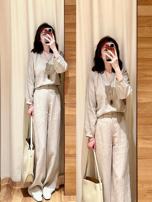 【高品质私服】【IC亚麻平纹花式上衣/阔腿裤】宽松剪裁，显瘦又优雅G1327/G1328-CC【无标出货 介意慎拍】 商品图5