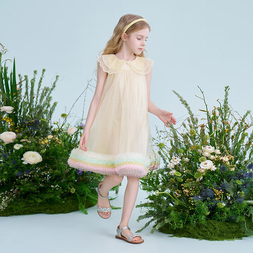 mettekids儿童连衣裙2025夏季新款女童礼服中大童网纱气质公主裙 商品图2