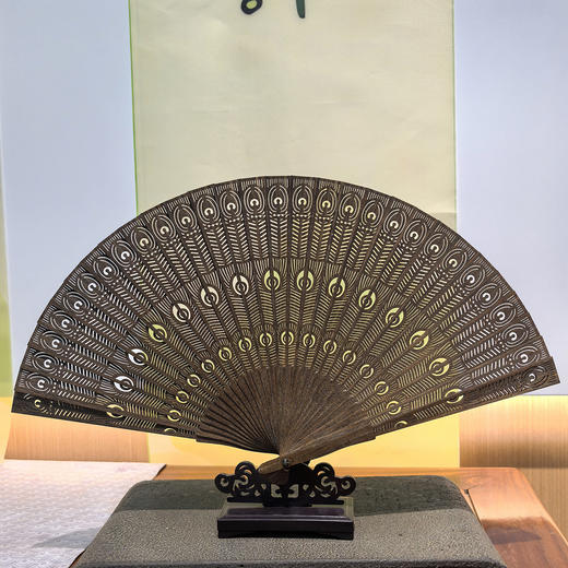 孔雀/嫦娥°镂空绿檀扇 商品图0