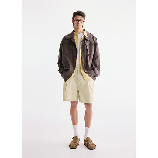 棉仓3631018006-【东京韵律】那不勒斯腰头单褶休闲短裤 商品图3