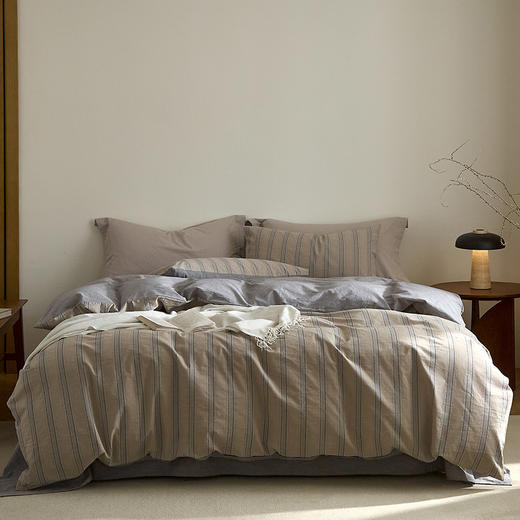 【提花条纹四件套】全棉提花四件套条纹A类床品件套纯棉床上用品柔软新 商品图4