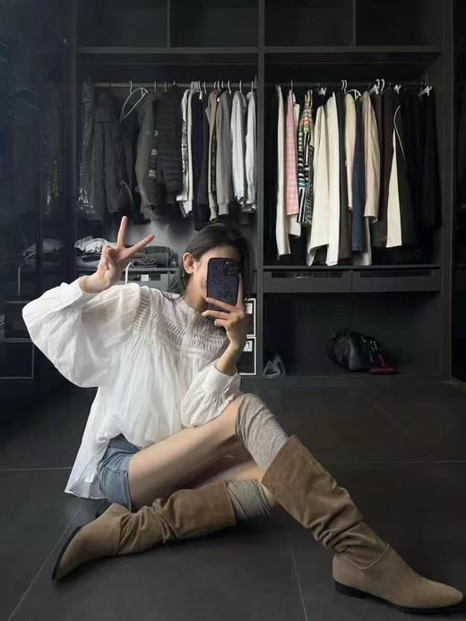 美洋同款轻薄如丝丝棉娃娃风琴透气衬衫 商品图12