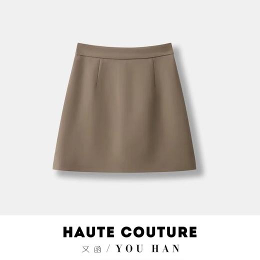 丁摩 春夏纯色百搭西装料半身裙显瘦半裙a字裙高腰包臀短裙女5ZF-803 商品图4