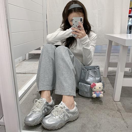 现货牛皮新色来啦！2025月牙底内增高蕾丝珍珠休闲德训鞋女阿甘鞋！ 商品图2