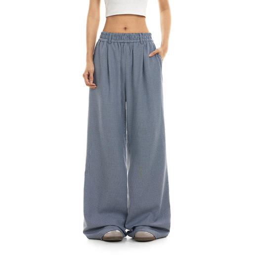 FDR官方店 美式复古千鸟格长裤男女夏季宽松直筒休闲裤子 商品图1