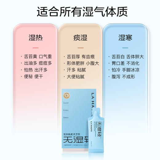 【LA HAUTE岚奥汀】成人/儿童  无湿轻 党参陈皮灵芝饮 祛湿饮  30ml/袋 *1盒 商品图1