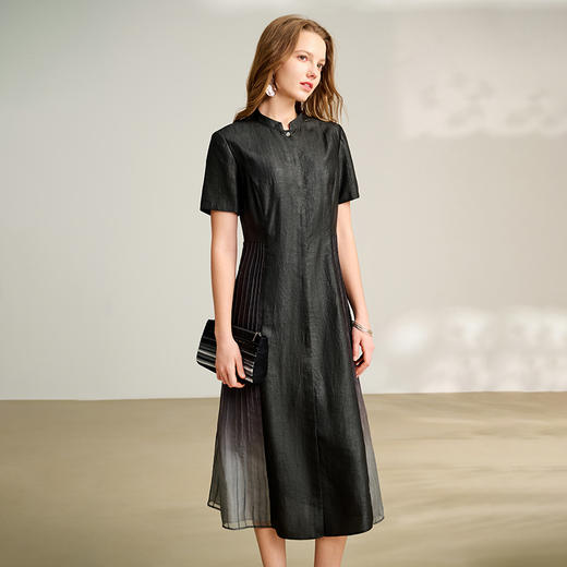 TANGY Collection/2025天意精品商场同款中国风吊染连衣裙L252830 商品图1