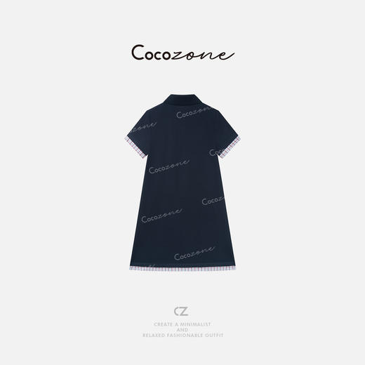 COCO ZONE 刘一一 【100棉】经典POLO领撞色连衣裙CD2A0936 商品图1