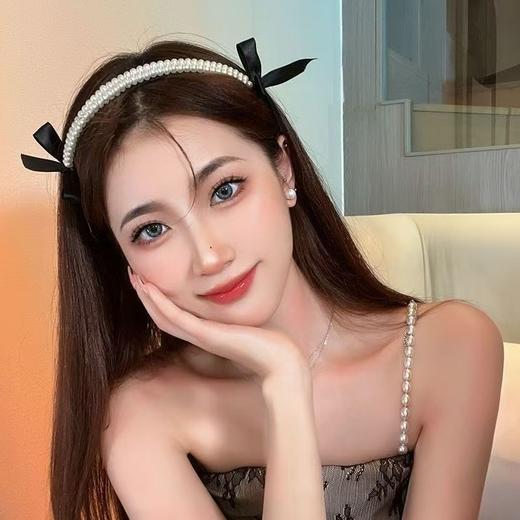 新款儿童发箍千金珍珠头饰优雅复古高级蝴蝶结气质新款发卡头箍 商品图6