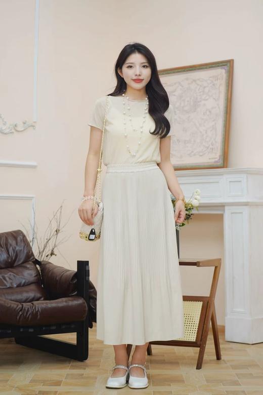 臣禾 圆领短袖卷边针织衫T恤S211090122 商品图4