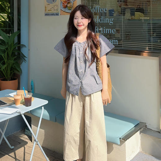 西遇阔腿裤女夏季新款七分宽松高腰阔腿裤SS050584 商品图3