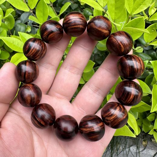 【青山精选】1.8*13颗 沉水级 七彩料海黄紫油梨 满纹老料手串 h35 商品图0