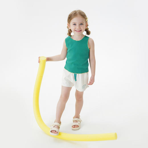 马克珍妮新款夏装 女童撞色花边弹力舒适背心230887 商品图3