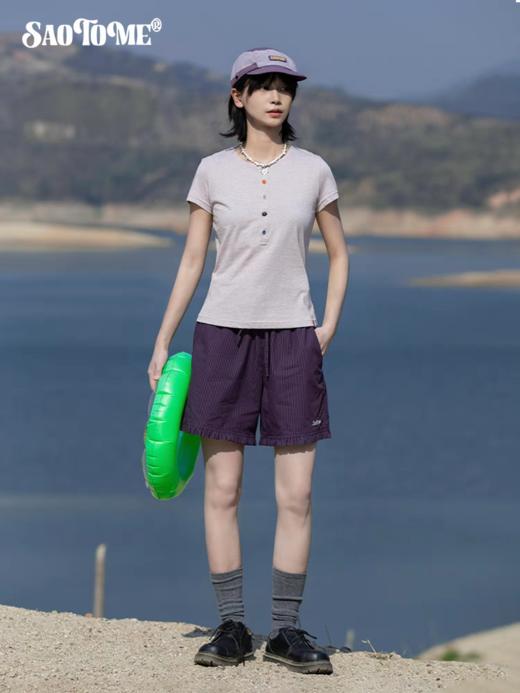 早乙女惠子saotome/STMDK252223/条纹木耳边短裤 商品图3