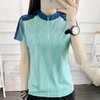 丁摩 情侣速干衣女短袖夏季立领透气弹力户外运动跑步健身打球快干T恤5ZF-31 商品缩略图1