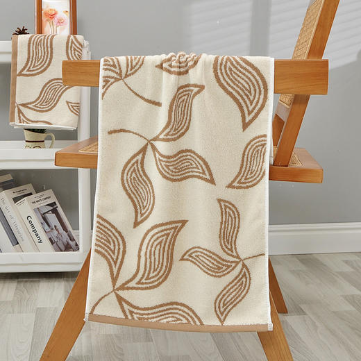 【加厚100%棉毛巾树叶款】柔软吸水提花民宿酒店厚款毛巾 商品图3