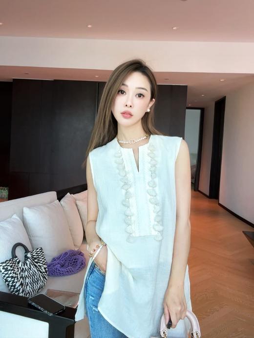 PIANAI冷小姐# 真丝亚麻简约无袖侧开叉上衣 商品图5