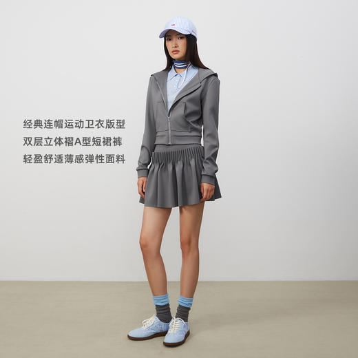 lost in echo2025春夏新款休闲运动连帽卫衣外套短裙半身网球裙裤 商品图1