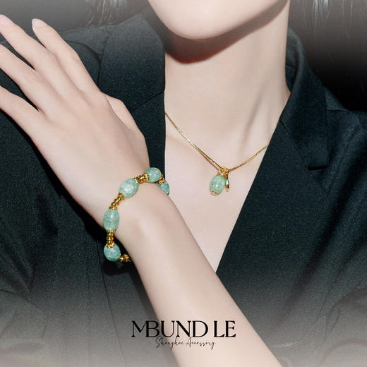 摩邦珠宝 铜镀金锆石项链 巴黎港-水色细链 商品图1