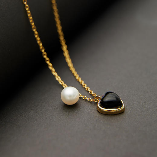 Pearl moments南红 黑玛瑙/黑贝母/南红小心心天然淡水珍珠项链【该商品不支持用券】 商品图6