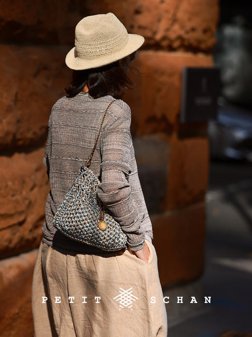 PETIT SCHAN小闪 CLO#793 clearance 游隙 亚麻棉混纺镂空针织开衫 商品图2