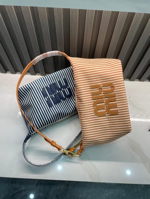 miu条纹帆布饭盒包夏季新款单肩腋下包手提包包女 商品图1
