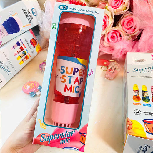 【趣味练习说话，启蒙教育道具】儿童K歌物理回声话筒玩具 直播回音麦克风 练习说话早教道具大尺寸-QQ 商品图1