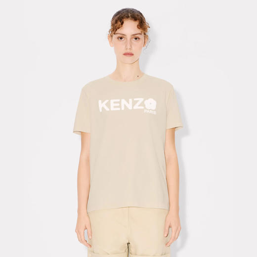 KENZO 高田贤三 女士“博克花2.0”字母徽标印花棉质圆领短袖T恤 浅黄色 FF52 TS157 4SO 04 商品图1