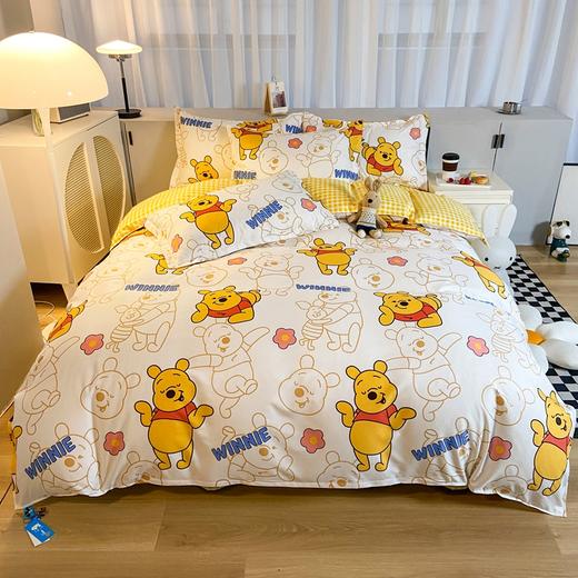 迪士尼快乐维尼磨毛亲肤四件套 商品图0