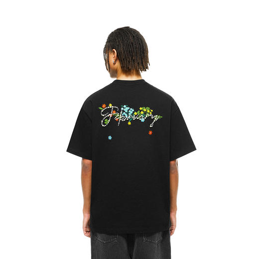 FDR官方店 钉珠小花刺绣短袖t恤男女夏季宽松潮牌情侣装体恤上衣 商品图0