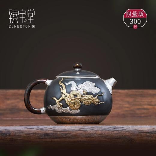 臻宝堂银壶999纯银泡茶壶纯手工浮雕飞龙茶壶铁包银壶文旦壶茶具飞龙在天文旦铁包银壶200ml 商品图1