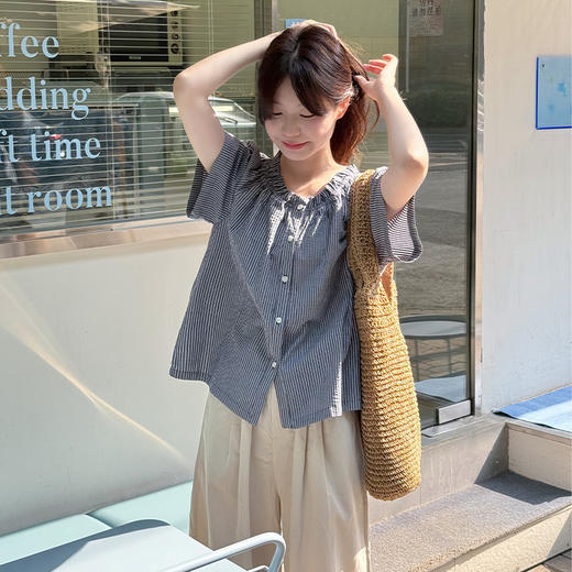 西遇阔腿裤女夏季新款七分宽松高腰阔腿裤SS050584 商品图4