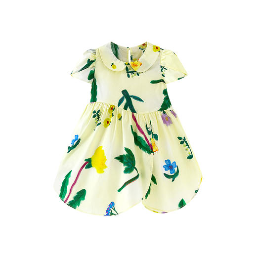 【纯棉】迷你巴拉连衣裙女童宝宝亲肤透气花苞袖水墨晕染夏季 商品图4