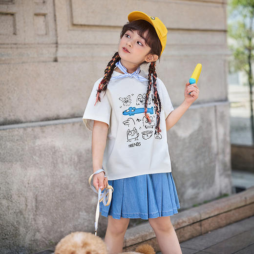 【UPF50+】迷你巴拉短裙女童凉感抑菌防晒软牛仔百褶裙夏季 商品图2