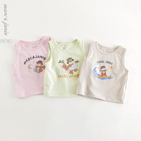 【凉感】马克珍妮男女童户外露营松鼠小背心 宝宝夏装新款550572