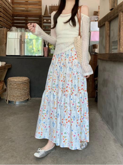 👍【岚可可韩系氛围感温柔碎花半身裙✨】 ✅田园的气息扑面而来～❤️ ✅面料挑选了很久才敲定！ ✅三节碎花裙💜 腰线分割+蓬度莞美 ✅视觉上抬高腰线𝐱𝐢𝐚𝐧得整个人莄修长 商品图6