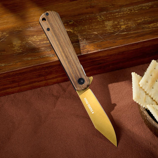 SWISS+TECH 瑞士科技木柄折叠刀户外露营探险EDC小刀-分销 商品图3