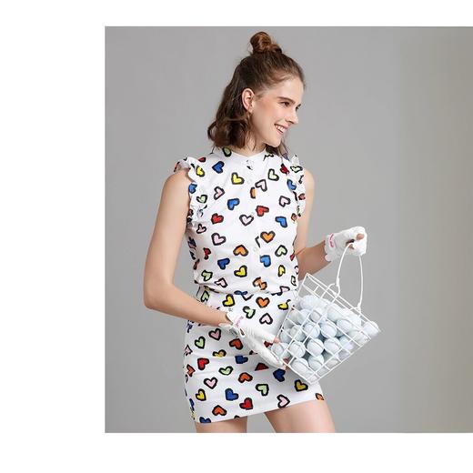 百乐图 22218090 女士时尚运动 爱心印花 无袖 短袖 商品图0