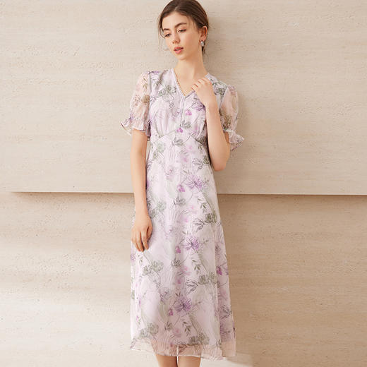 【法式浪漫薄纱碎花】EITIE爱特爱奢雅质感连衣裙夏季新款B2507672 商品图1