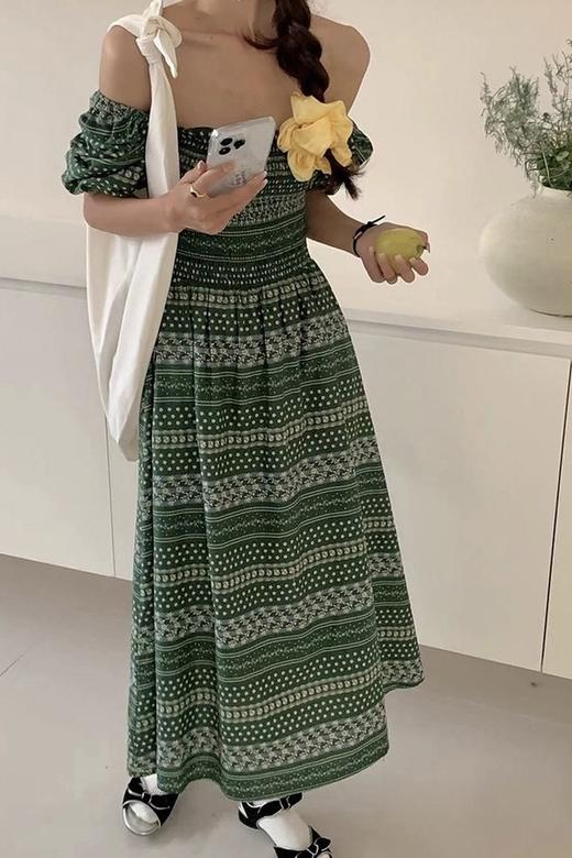 L.Fleuri 方领波西米亚度假连衣裙 18093 商品图0