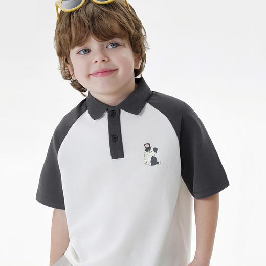 【凉感快干】马克珍妮男童撞色运动polo衫 宝宝短袖T恤夏装550573 商品图3