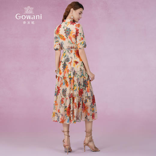 乔万尼真丝连衣裙新款100%桑蚕丝法式度假风EM2E832 商品图4