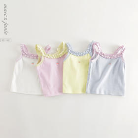 马克珍妮女童甜美花边小背心吊带 宝宝上衣2025年夏装新款550751