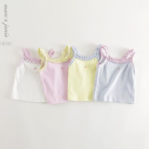 马克珍妮女童甜美花边小背心吊带 宝宝上衣2025年夏装新款550751 商品图0