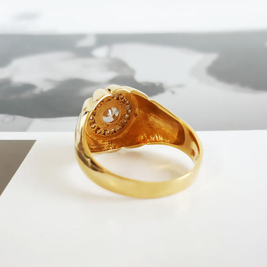 【天然正品】AU750黄金豪镶简约时尚0.35克拉钻石戒指女士现售价：5680！130425TJ24 商品图6