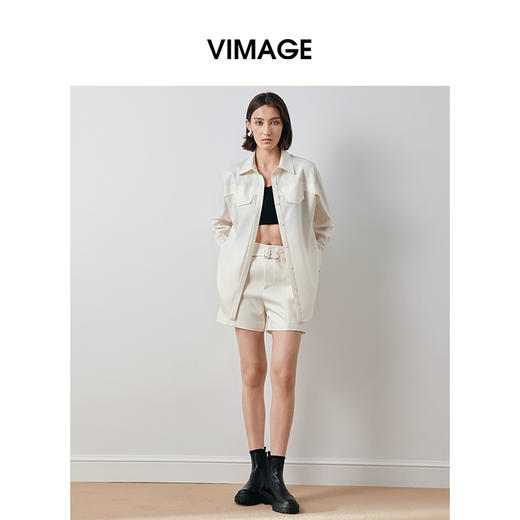 VIMAGE纬漫纪秋季新款高腰显瘦休闲短裤女V2005607 商品图1