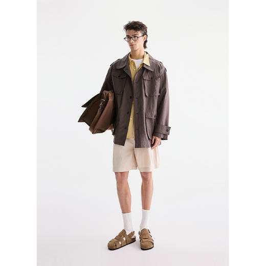 棉仓3631011001-【都市掠影】猎装风翻领薄款松弛休闲夹克 商品图0